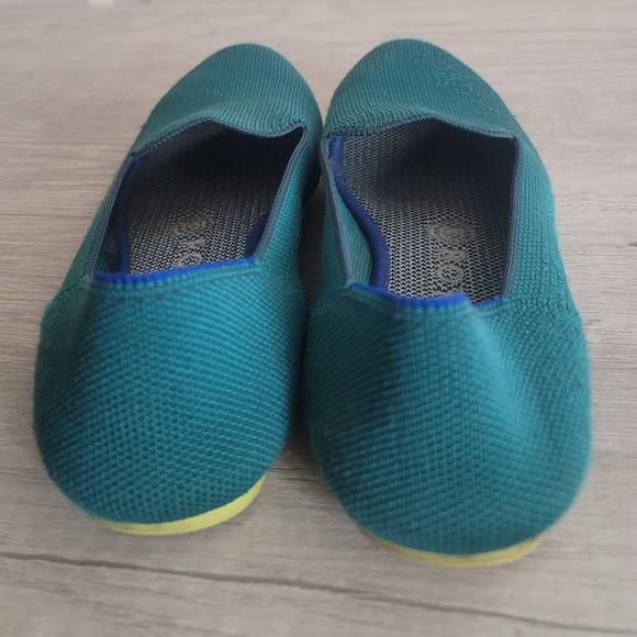 Rothys teal flats almond toe jade retired - Picture 3 of 6